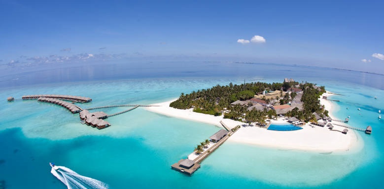 Maldives, velassaru, aerial overview