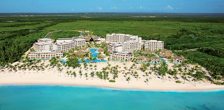 Secrets Cap Cana Resort & Spa, hotel and beach aerial view