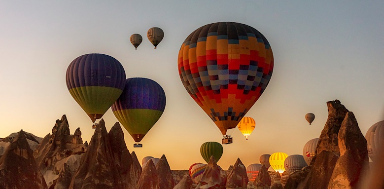 Argos in Cappadoccia, view of hot air balloons