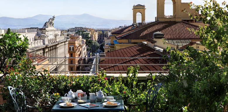 Hotel Marcella Royal, rooftop garden view