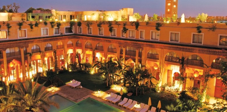 Les Jardins De La Koutoubia, pool and exterior night