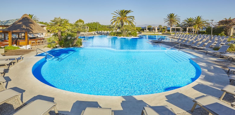 Pool at the Gran Hotel Bahia del Duque at the Costa Adeje in Tenerife,  Spain. The design of the luxury hotel is inspired by the Stock Photo - Alamy