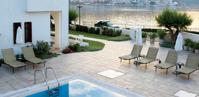 Skopelos Village Suite Hotel, pool and sea view